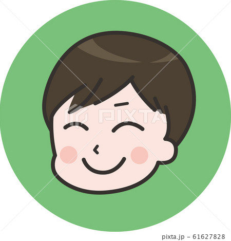 満面の笑みの男性 顔のイラスト素材