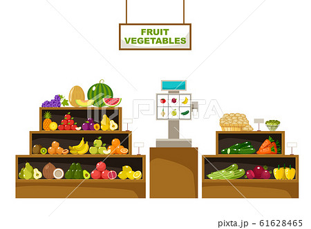 Shopping cart with products. Supermarket 61628465