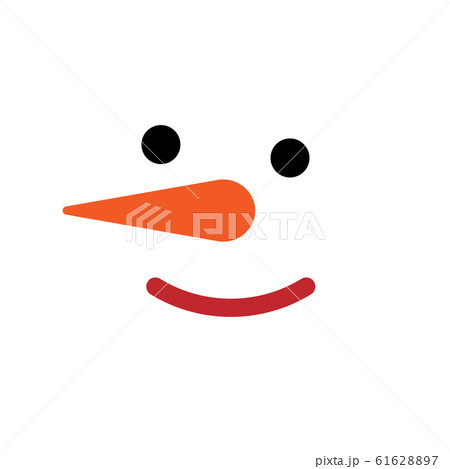 Snowman smile face icon flat style 61628897