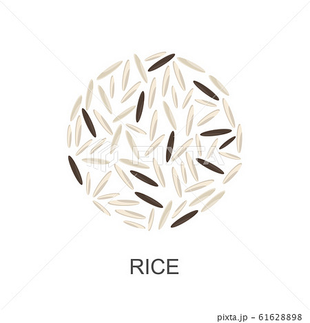 Rice grains icon flat style 61628898