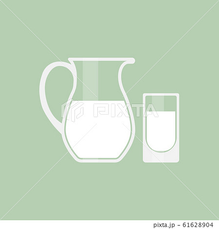 Pitcher and glass with milk icon 61628904