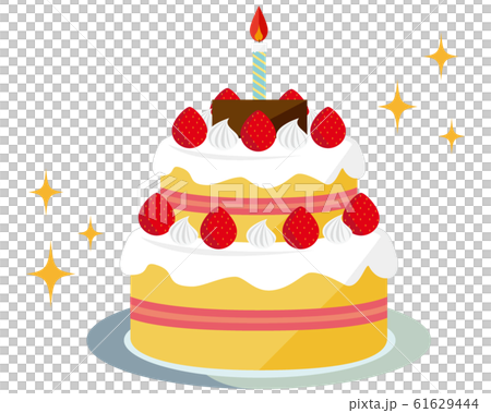 ショートケーキ 苺 生クリーム ホールケーキのイラスト素材