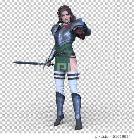 戦う女戦士のイラスト素材