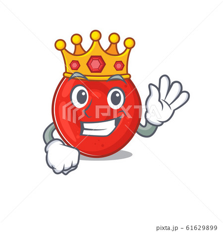 A stunning of erythrocyte cell stylized of King on cartoon mascot style A stunning of erythrocyte cell stylized of King on cartoon mascot style 61629899