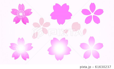 桜の美しく綺麗な花びら素材のイラスト素材