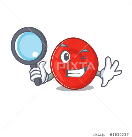 Cool and Smart erythrocyte cell Detective cartoon mascot style 61630257