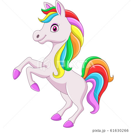 Cartoon rainbow horse isolated on white background Cartoon rainbow horse isolated on white background 61630266