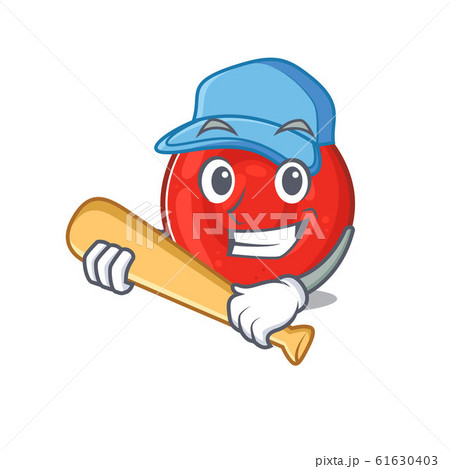 Sporty erythrocyte cell cartoon character design with baseball 61630403