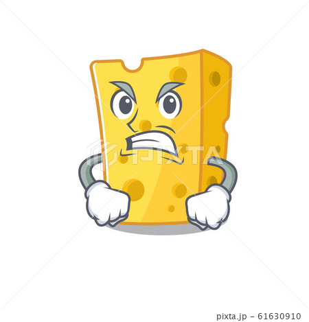 Emmental cheese cartoon character design having angry face 61630910