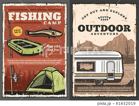 Outdoor adventure, fishery sport, camping van Outdoor adventure, fishery sport, camping van 61632019