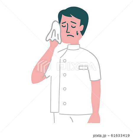 白衣　男性　焦っている 61633419