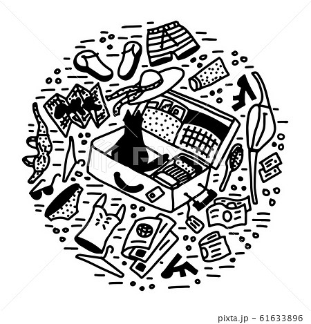 vacation packing a suitcase doodle vector illustration vacation packing a suitcase doodle vector illustration 61633896