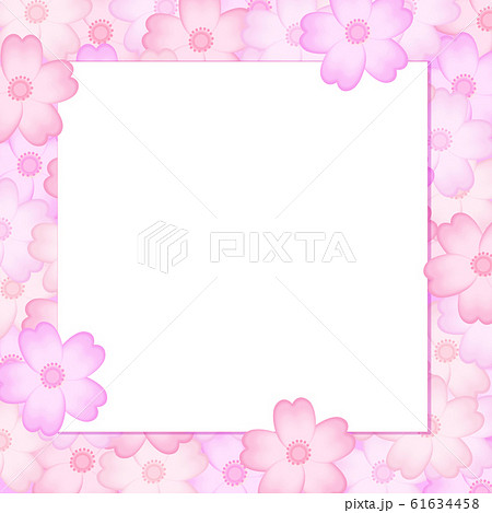 桜フレームのメッセージシートのイラスト素材