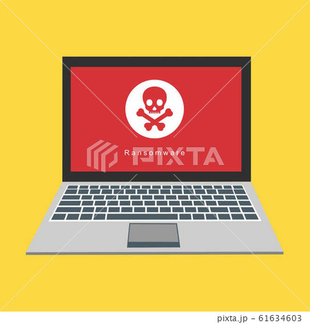 Computer monitor with and red bug viruses around. Computer monitor with and red bug viruses around. 61634603