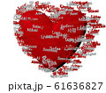 CG of Red Heart and Words Love 61636827