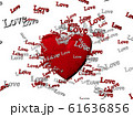 CG of red heart figure and red and white words "Love" floating around it 61636856