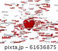 CG of red heart figure spreading red and white words "Love" in different languages 61636875