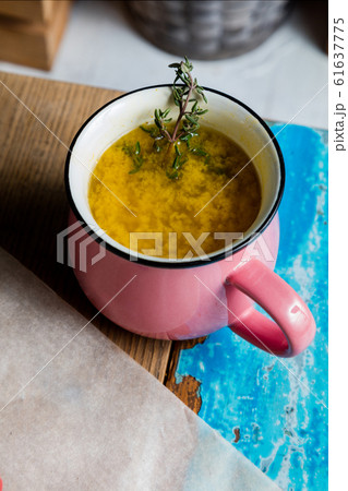 Thyme broth. The cuisine of Tel Aviv. Thyme broth. The cuisine of Tel Aviv. 61637775