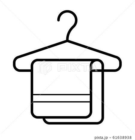 Icon with clothes rack and towel. Vector symbol 61638938