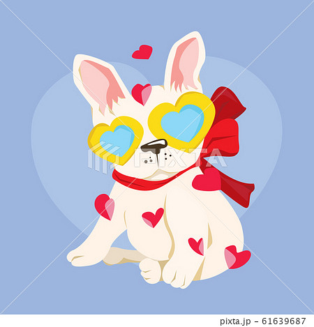 Happy Valentine's Day with cute french bulldog in Happy Valentine's Day with cute french bulldog in 61639687
