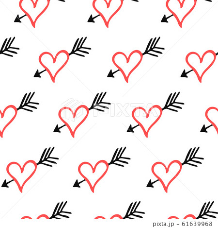 Seamless pattern with arrow in heart Seamless pattern with arrow in heart 61639968
