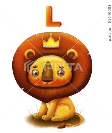 Good cartoon lion with the letter of the alphabet Good cartoon lion with the letter of the alphabet 61640008