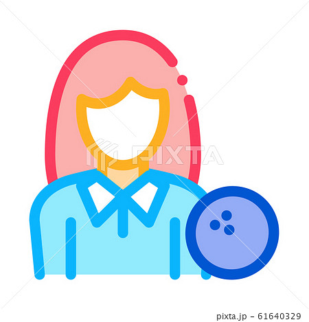 Woman Player Icon Vector Outline Illustration 61640329
