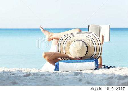 Reading on Beach 61640547