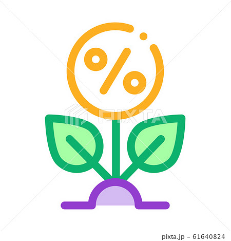 Plant Percentage Icon Vector Outline Illustration Plant Percentage Icon Vector Outline Illustration 61640824