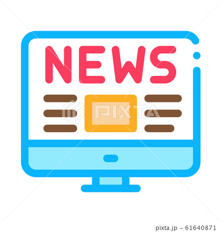 Internet News Icon Vector Outline Illustration 61640871
