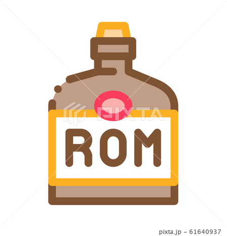 Rum Drink Bottle Icon Vector Outline Illustration 61640937