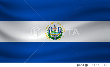 Waving flag of El Salvador. Vector illustration 61640948