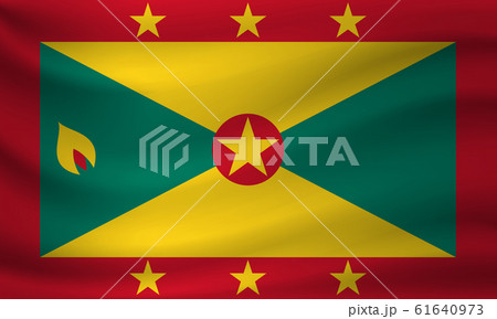 Waving flag of Grenada. Vector illustration 61640973