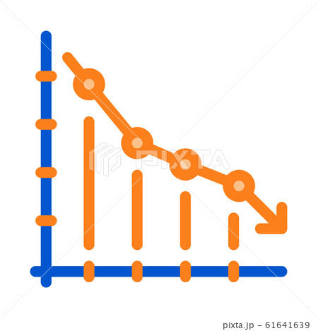 Falling Chart Icon Vector Outline Illustration 61641639