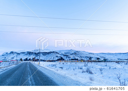 Picturesque winter landscape of Iceland. The 61641705