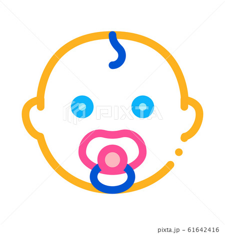Baby Child Head Icon Vector Outline Illustration 61642416