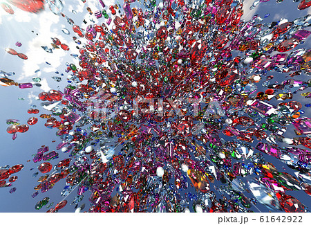 Crystals are scattered over the mirror surface. Crystals are scattered over the mirror surface. 61642922