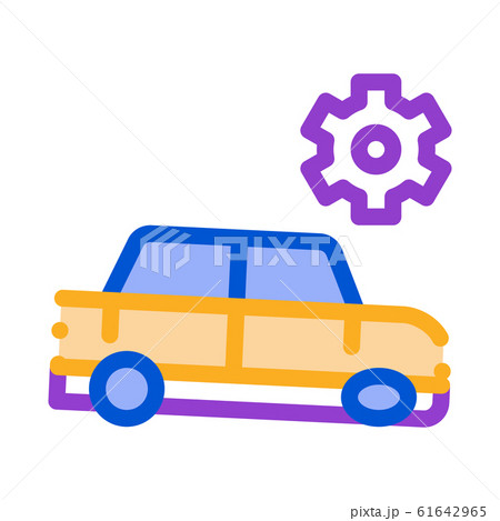 Broken Car Gear Icon Vector Outline Illustration 61642965