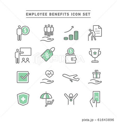 EMPLIYEE BENEFITS ICON SET 61643896