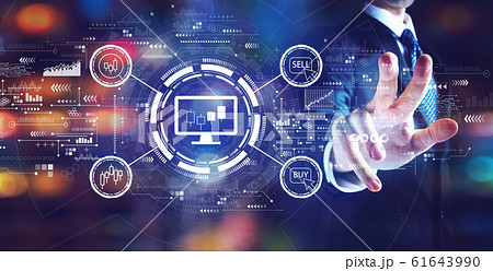 Stock trading theme with businessman 61643990