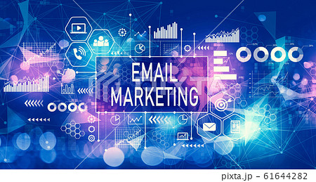 Email marketing concept with technology light background 61644282