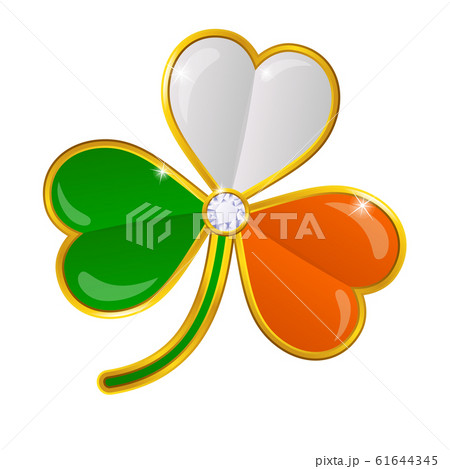 shamrock glossy badge on white background 61644345