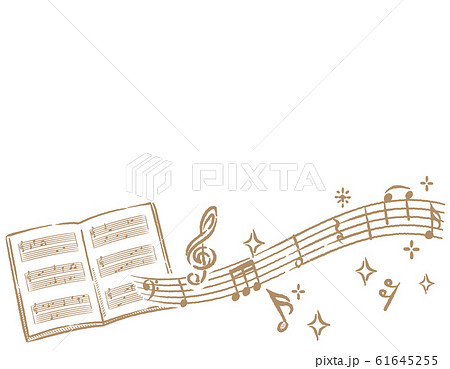 音符 楽譜がテーマの背景 フレーム素材のイラスト素材