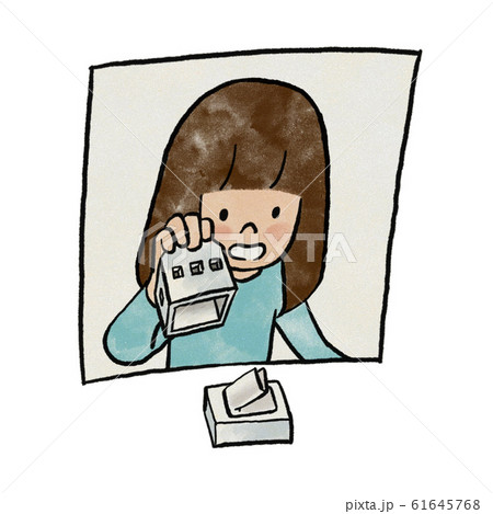 宝探しゲームを楽しむ女の子のイラスト素材