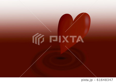 チョコレートの波紋とハート	 61648347