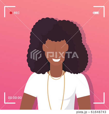 camera screen frame viewfinder rec female african american blogger or reporter recording online video woman talking on live stream portrait camera screen frame viewfinder rec female african american blogger or reporter recording online video woman talking on live stream portrait 61648743