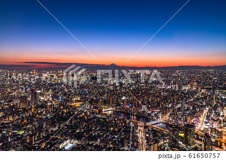 《東京都》東京都市夜景・都心全景 《東京都》東京都市夜景・都心全景 61650757