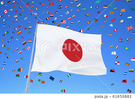 日本国旗と世界国旗 61650883