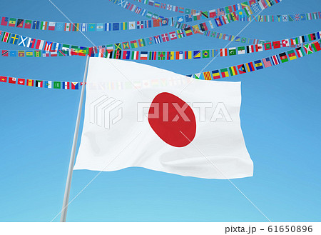 日本国旗と世界国旗 日本国旗と世界国旗 61650896