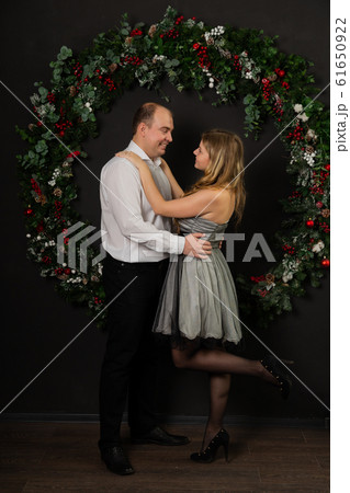 Happy couple new year decor. Merry Christmas 2020. 61650922